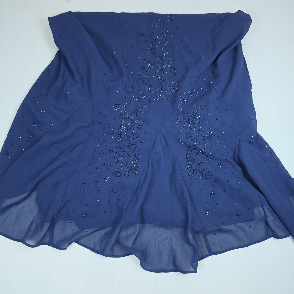Catherines Blue Rhinestone Sleeveless Dress Plus Size 22W Lined Formal Evening - Picture 9 of 9
